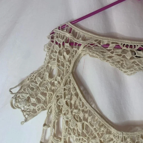 For Love And Lemons women’s coverup sizeXS crochet cold-shoulder - Picture 6 of 9